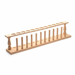 United Scientific 12-Place Wooden Test Tube Rack