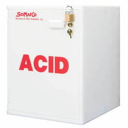 SciMatCo Bench Plast-a-Cab, White HDPE Cabinet, ACID