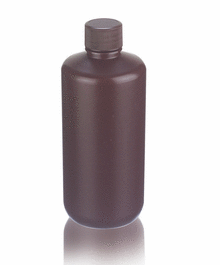 DWK Life Sciences (Wheaton) 125 mL Amber HDPE Leak Resistant Narrow Mouth Bottle, Cap Size: 24-410