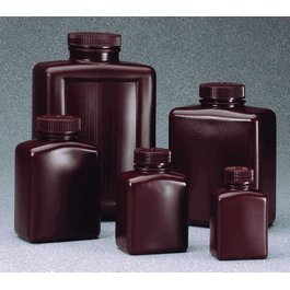 Thermo Scientific Nalgene Amber HDPE Rectangular Bottle, 2000 ml
