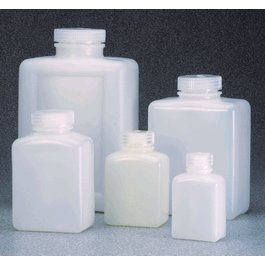 Thermo Scientific Nalgene 1000 ml (32 oz) HDPE Rectangular Bottles, 53 mm Closure, bulk pack