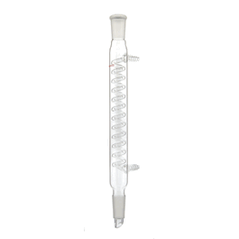 DWK Life Sciences (Kimble) Coil-Type Reflux Condensers with Upper and Lower Hose Barbs, 300 mm Coil Height, 24/40 TS Joint