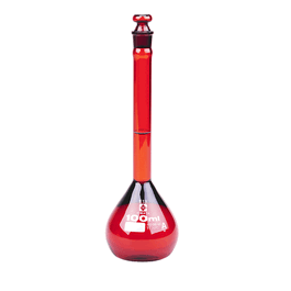 Sibata Low-Actinic, Class A, Amber Glass Volumetric Flasks, 1000 ml