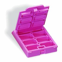 Simport Microsette Six-Compartment Biopsy Processing/Embedding Cassettes with Lids, Color: Blue; Embedding cassettes