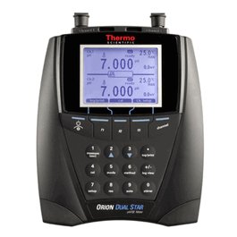 DUAL STAR pH/ISE METER, 090043 ELECTRODE STAND, 927007MD ATC PROBE, 1010053 RS232 CABLE, UNIVERSAL POWER ADAPTER and USER GUIDE