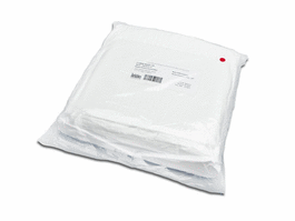 Berkshire 12 x 12 in. Sterile Gamma Wipe 120 Knitted Polyester Cleanroom Wipes with Knife-cut Edges, 20 sheets/pack, 15 packs/case