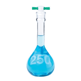 DWK Life Sciences (Kimble) 10 mL Class A Heavy Duty Wide Mouth Volumetric Flasks with Size 13 Orange PTFE Stopper