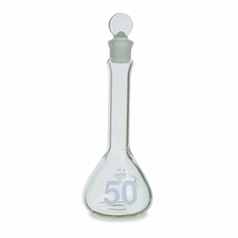 DWK Life Sciences (Kimble) 5 mL Class A Heavy Duty Wide Mouth Volumetric Flasks with no.13 Glass Stopper
