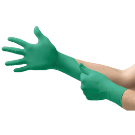 Ansell TouchNTuff Teal Nitrile Gloves, Powder-Free, 9.5, Green, L
