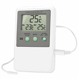 Control Company Memory Monitoring Thermometer with Probe: 5/16 in. in diameter and 3/4 in. long, 10 ft. cable