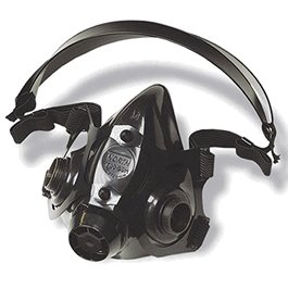 7700 Series Half Mask Respirator with Dual Cartridge Connectors (cartridges sold separately), Silicone, Large