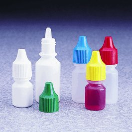 Thermo Scientific Nalgene LDPE Dropper Bottles with Control Dispensing Tip and Assorted Color Caps, 15 mL