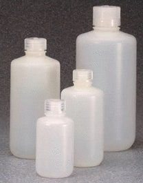 Thermo Scientific Nalgene Fluorinated Narrow-Mouth HDPE Bottles, 250 mL, with 24 mm PP Closure