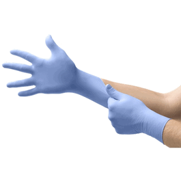 Microflex FreeForm SE FFS-700 Powder-Free Nitrile Exam Glove with Textured Fingertips, 9.6 in., Blue, L