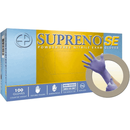 Microflex Supreno SE Polymer-Coated, Powder-Free Nitrile Exam Gloves, 9.5 in., Blue, L (SU-690-L)