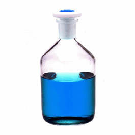 DWK Life Sciences (Kimble) KIMAX Solution Bottle with Blue PTFE TS Flathead Stopper, 500 ml