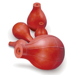 150 mL Natural Red Rubber Bulb, 103 x 73 mm (L x O.D.), 6 mm Hole Diameter