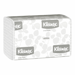Kimberly-Clark Kleenex C-Fold Towels, 10 x 13 in., White; 150 towels/clip, 16 clips/case