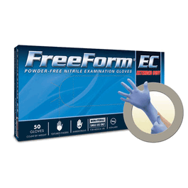Microflex FreeForm EC High-Risk, Polymer-Coated, Powder-Free Nitrile Gloves, 11.4 in., Blue, S
