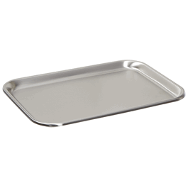 Stainless Steel Oblong Instrument/Drying Tray with Rolled Bead, 10 x 6-1/2 x 3/4 in. (25.4 x1 6.5 x 1.9 cm)