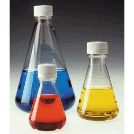 2000 mL (64 oz.) Nalgene Sterile Disposable PETG Flask Baffled Bottom