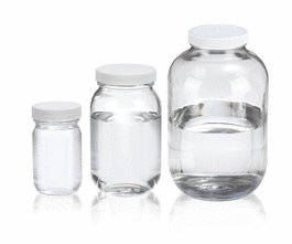 DWK Life Sciences (Wheaton) Bottle, Glass, Clear, Wide Mouth Bottles, 32oz, w/o cap