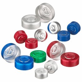 DWK Life Sciences (Wheaton) Unlined Aluminum Seals with Center Disc Tear-Out, Blue, 13 mm