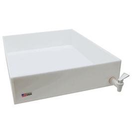 Dynalon HDPE Dispensing Tray with PP Dispensing Valve, 16 x 20 x 3 in.