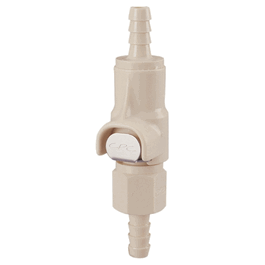 Thermo Scientific Nalgene PP Valved Barb Quick-Disconnect Fitting for Tubing I.D. 1/4 in.
