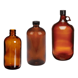 DWK Life Sciences (Wheaton) Amber Safety Coated Glass Bottle, with Black Phenolic Cap, 1000 mL
