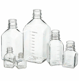 Thermo Scientific Nalgene 125 mL (4 oz) Sterile PETG Square Media Bottle without Closure