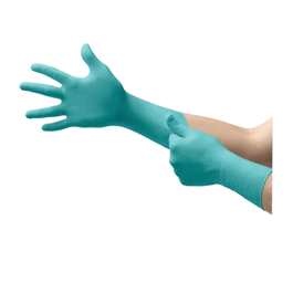 Microflex Fully Textured Powder-Free Nitrile Exam Gloves with Extended Cuff, 12 in., Green, S