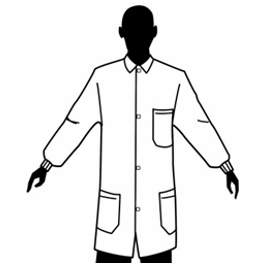 Breathable Polypropylene Lab Coats, Knit Wrists, Plastic Snap Front, 3 Pockets, 2XL