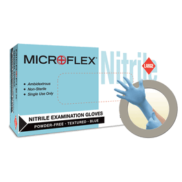 Microflex N85 Powder-Free Nitrile Glove, 9.5 in., Light Blue, 2XL
