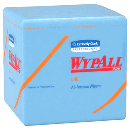 Kimberly-Clark WYPALL L40 Wipes, 1/4 Fold, 12.5 x 12 in., Blue