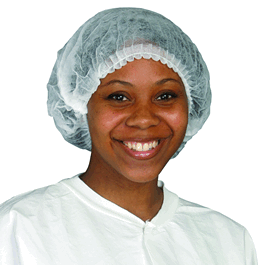 Epic Pleated Bouffant Cap, 24 in., White Polypropylene