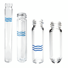 10 mL, 13 x 100 mm, Clear Glass, Flat Base, Screw Thread Vial