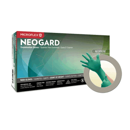 Microflex Neogard Powder-Free Neoprene Exam Gloves, 9.5 in., Green, L