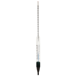 Brix Hydrometer with Safety-BLUE Thermometer, 0 to 35 degree Brix, 370 mm