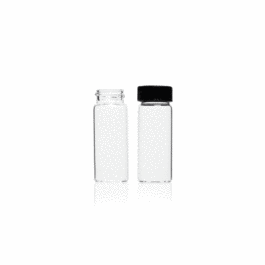 DWK Life Sciences (Kimble) 24 mL (6 dram) 51 Expansion Borosilicate Glass Vials with 24-400 Black Phenolic Caps and Rubber Liners
