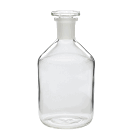 DWK Life Sciences (Wheaton) 100 mL Reagent Bottle, Narrow Mouth, Clear, 53 x 115 mm, 14/23 Stopper