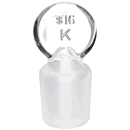 DWK Life Sciences (Kimble) KONTES Size 27 Solid Glass Medium Length Standard Taper Pennyhead Stoppers