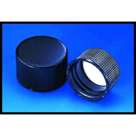 DWK Life Sciences (Wheaton) Black Microlink Closed Cap, with PP/Silicone Liner, Cap Size: 33-430