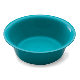 7 qt. Polypropylene Solution Bowl / Ring Basin, Blue, 13-5/8 x 4-5/8 in. (34.6 x 11.7 cm)
