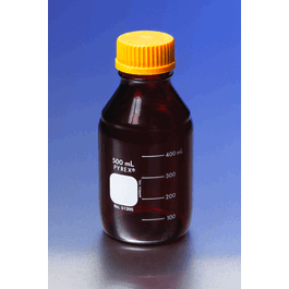 PYREX Low Actinic 2000 mL Round Media Storage Bottles, with GL45 Screw Cap