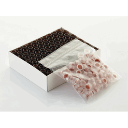 DWK Life Sciences (Wheaton) 12 x 32 Amber ABC vial with 9 mm ABC screw cap, Black with 0.005 PTFE/0.035 Silicone Liner