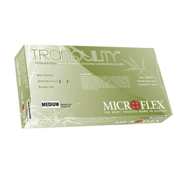 Tranquility Powder-Free, White Nitrile Exam Gloves, LG