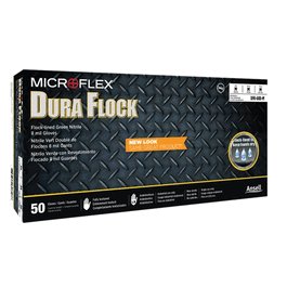 Microflex Dura-Flock Flock-Lined Nitrile Gloves, Dark Green, XXL