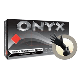 Microflex Onyx Powder-Free Nitrile Gloves, 9.5 in., Black, L