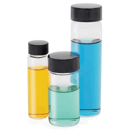 DWK Life Sciences (Kimble) Vial,Sample,Clr,Kimax,W/Attached Black Phenolic Closure W/PTFE-Faced/White Rubber Liner,3 Dram,19x65, 15-425 GPI Thread Finish